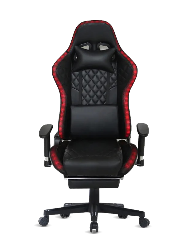 Современный удобный офисный черный компьютерный игровой светодиодный стул 